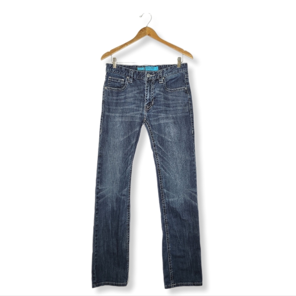 Rock & Roll Denim Men's Revolver Dark Wash Slim Fit Straight Leg Jeans 31 x 34